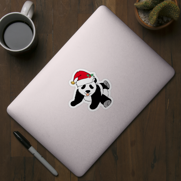 Cute Christmas Panda Bear Santa by epiclovedesigns